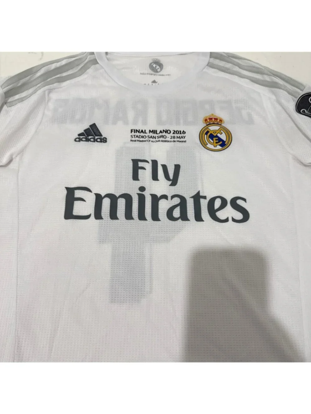 Adidas Fly Emirates Real 2016 Champions League Final Football Sergio Ramos Shirt